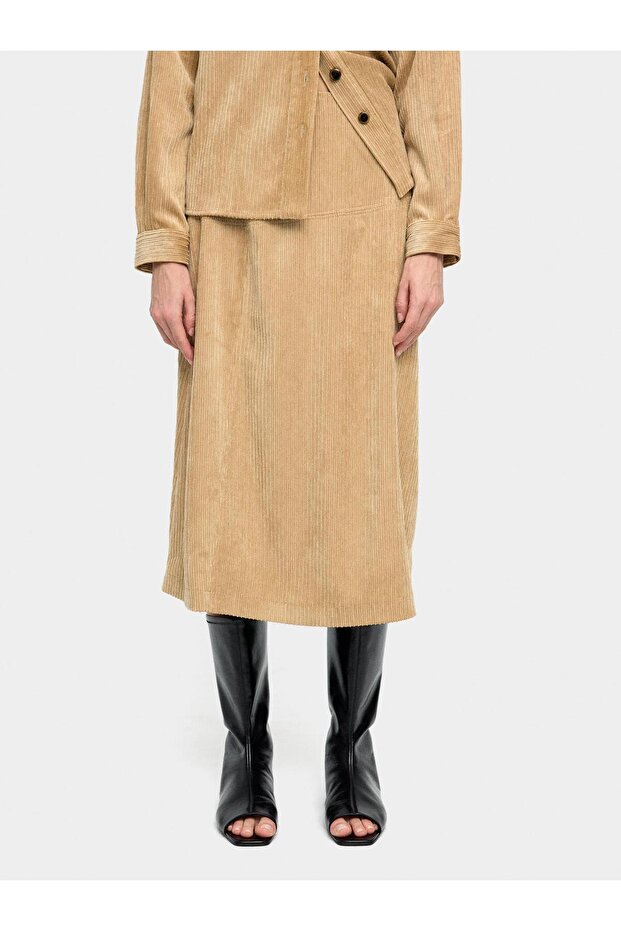 Midi Kadife Etek - 1