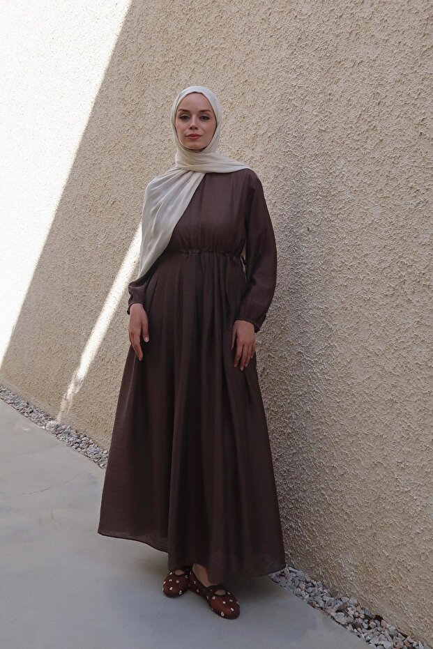 Perla Elbise Kahve - 4