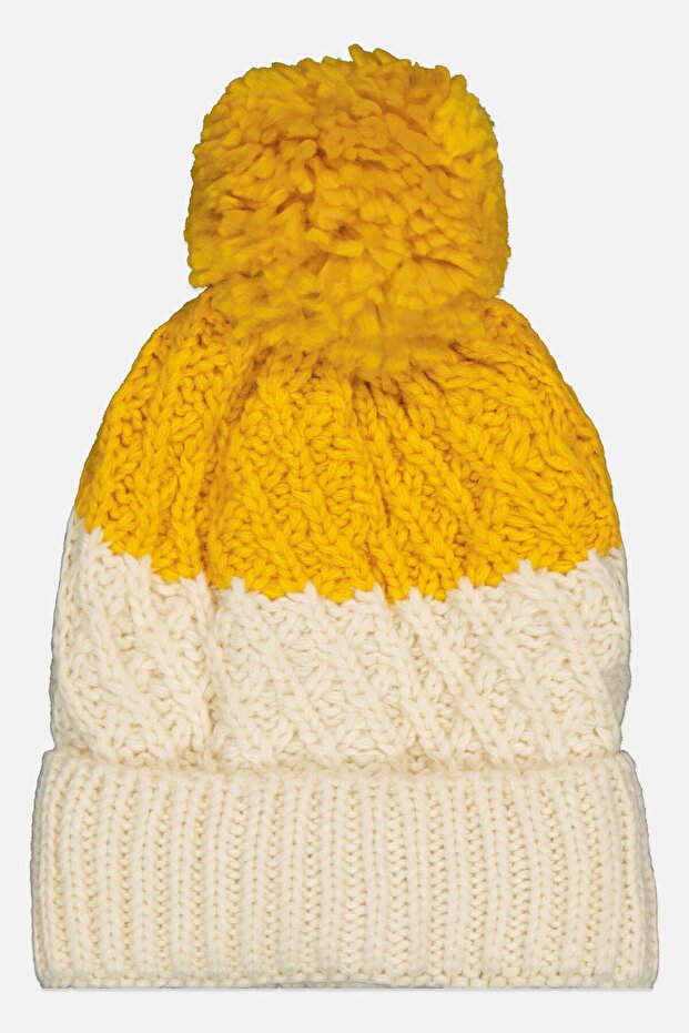 Kids Girl Two Tone Textured Bennie Hat, Multicolor