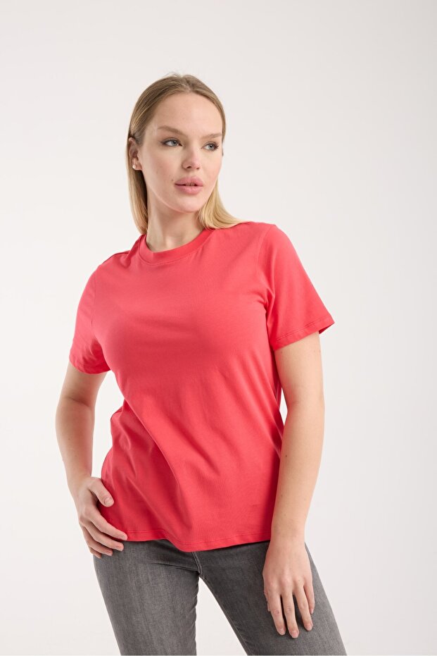 Women's Basic Crew Neck Short Sleeve 100% Cotton Comfortable Fit Casual Sports Stylish T-Shirt 6021