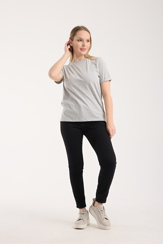 Women's 100% Cotton Basic Crew Neck Short Sleeve Comfortable Fit Casual T-Shirt 6020