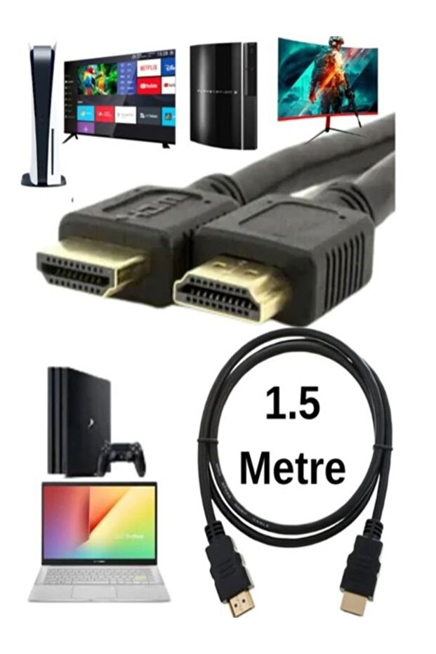 HDMI Cable 1.5 Meters HDMI Cable | Ps3 Ps4 Ps5 Tv Laptop Pc Compatible | Double Wrapped