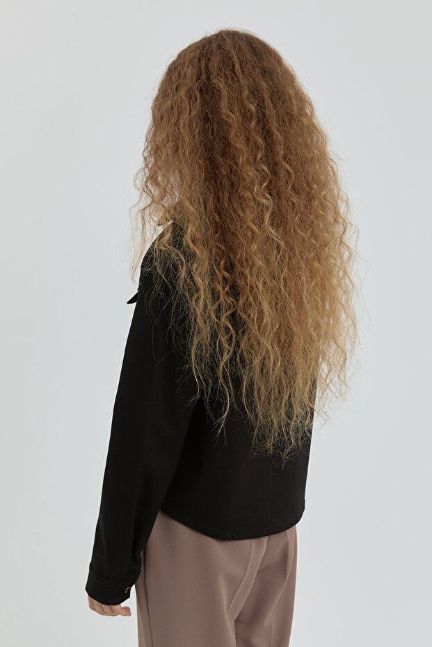 Cep Detaylı Gömlek - Siyah - 3