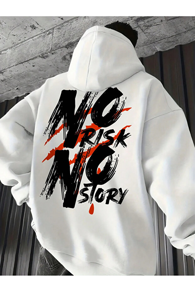 سويت شيرت بغطاء للرأس للجنسين من No Risk مطبوع