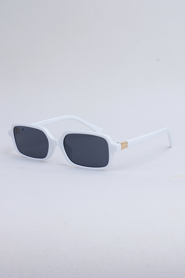 Mino Minimal Rectangular Sunglasses - White - 4