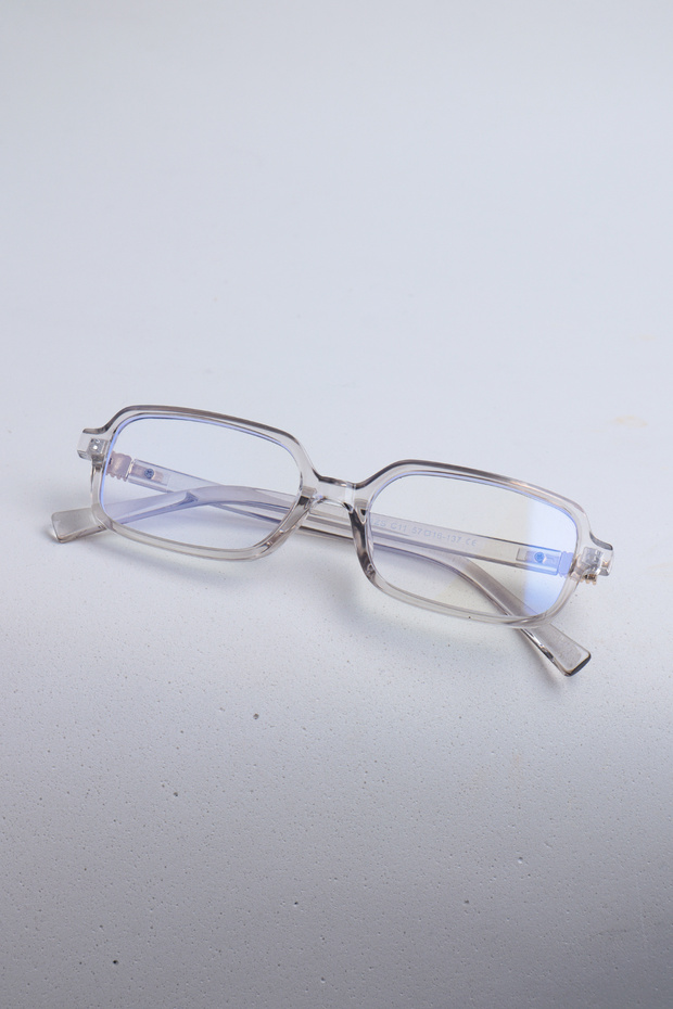 نظارات حماية من الضوء الأزرق مستطيلة الشكل من مينو - رمادي - 3