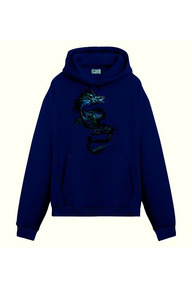 Dragon Printed Hooded Sweatshirt