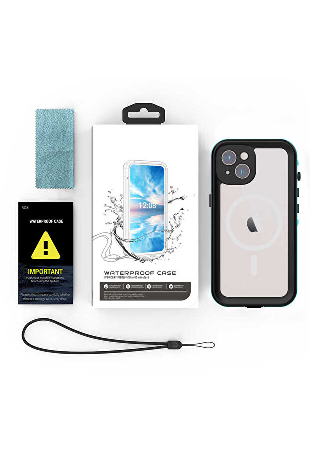 حافظة مقاومة للماء متوافقة مع هاتف iPhone 14 Plus من SAFA 1-1 - أسود - 3