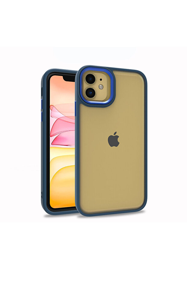 حافظة سافا فلورا متوافقة مع هاتف آيفون 11 - أزرق - 1