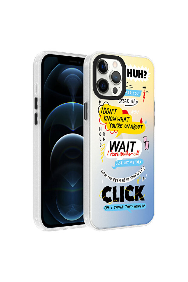 iPhone 12 Pro Compatible Patterned Safa Dragon Hard Case-Words - 1