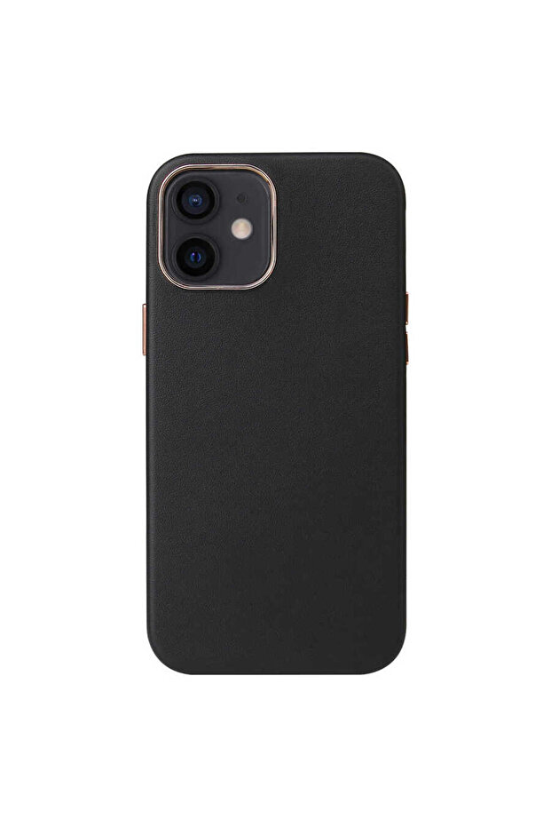 iPhone 12 Compatible Safa Leathersafe Wireless Case-Black - 1