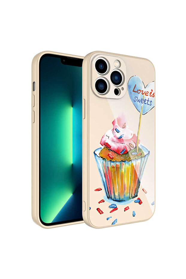 iPhone 13 Pro Compatible Camera Protected Patterned Hard Silicone Safa Epoxy Case-No8 - 1