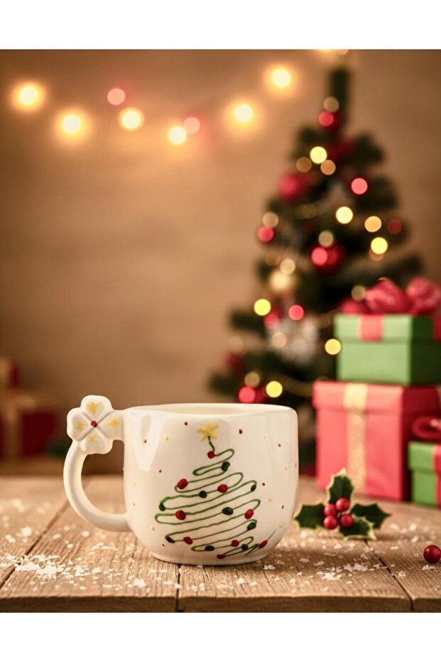 Clover Mug New Year Themed Special Design Fully Handmade Ceramic Mug