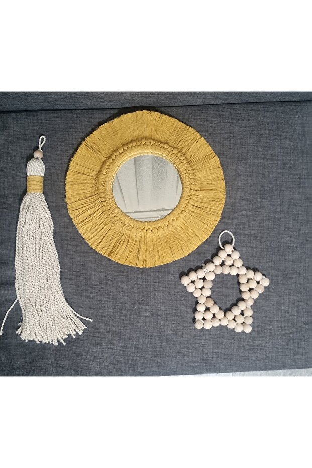 Makrome aynalı duvar seti - 2