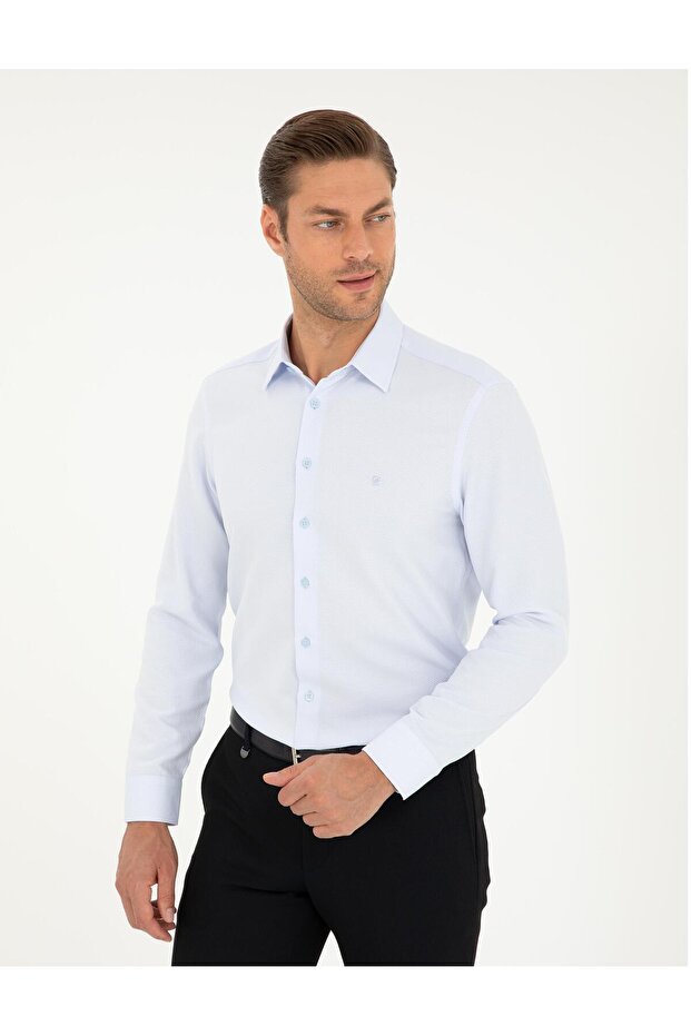 Slim Fit Dobby Long Sleeve Shirt 2018583
