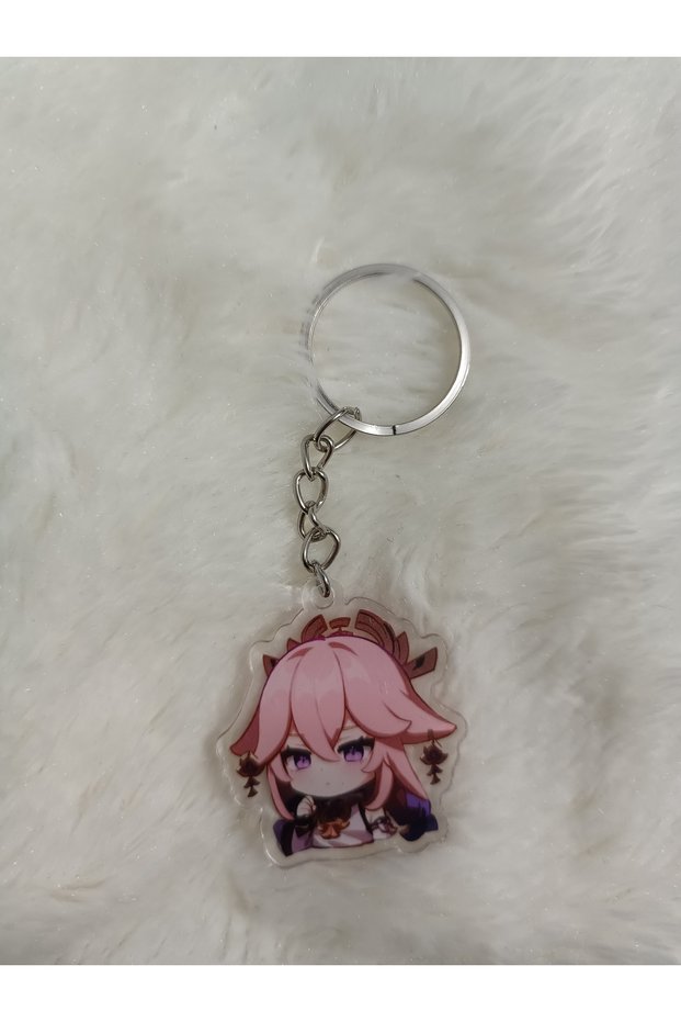 Genshin Yae Miko Acrylic Anime Keychain Bag Ornament (4 cm)