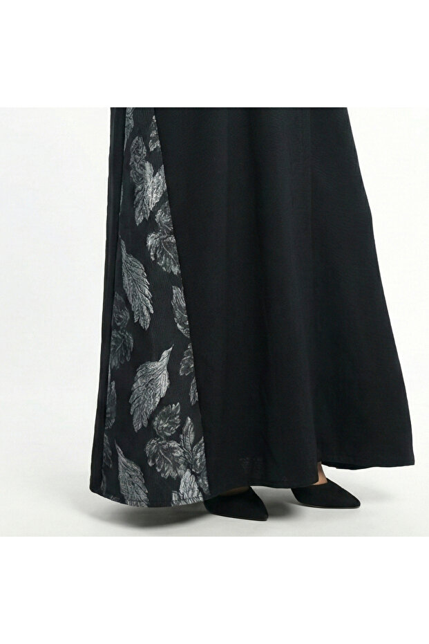 Open abaya with gray patterns - 5