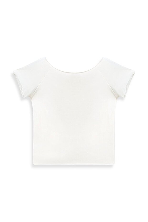 Kısa Kollu V Yaka Basic Beyaz Atlet - 3