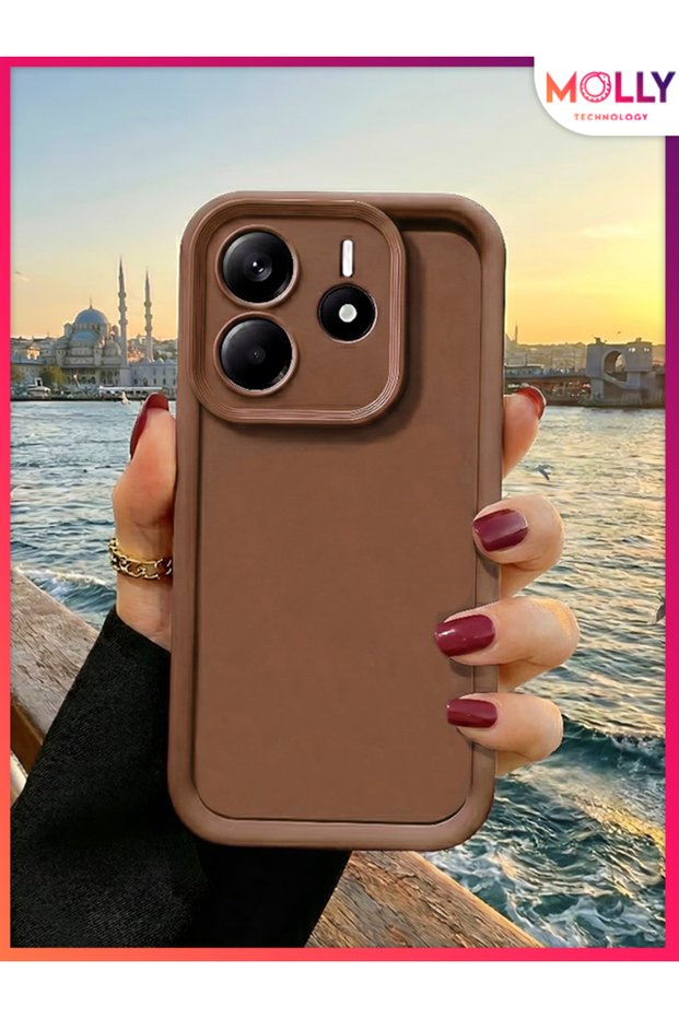 Fallow Brown Edges Thick Pan Silicone Case for Xiaomi Redmi Note 14 4g