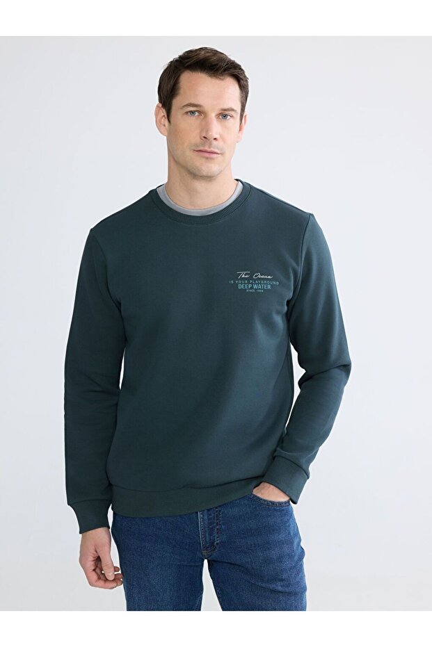 Lcwaikiki Classic Crew Neck Men's Thick Sweatshirt