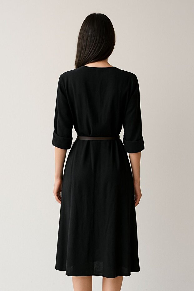 Rochie mini cu mâneci pliabile - 4