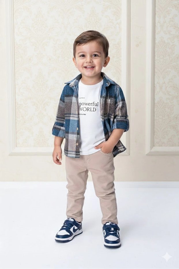 Luxury 3-Piece Set for Boys with Adjustable-Sleeve Shirt, Printed T-Shirt, and Pocketed Trousers