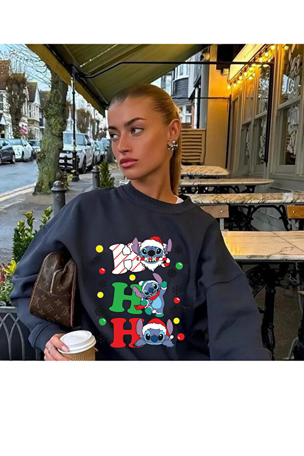 New Year - New Year's Eve Stitch Printed Crew Neck 3-Thread Sweatshirt