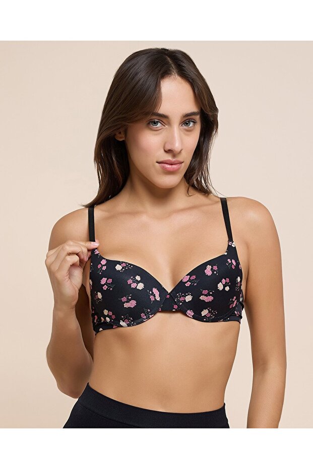 عبوة من قطعتين من حمالات الصدر مطبوع المبطنة والرافعة للصدر - 2