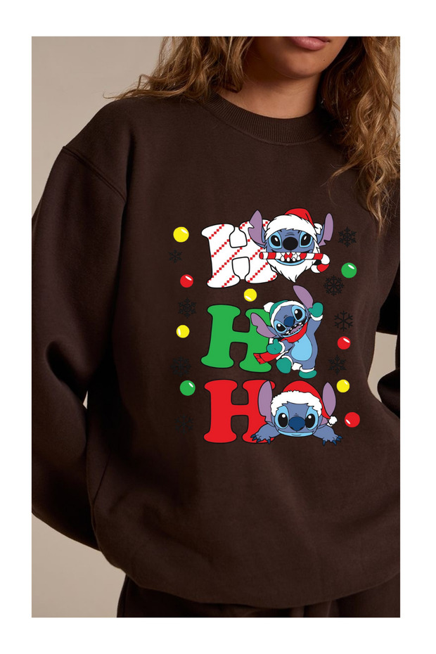 New Year - New Year's Eve Stitch Printed Crew Neck 3-Thread Sweatshirt