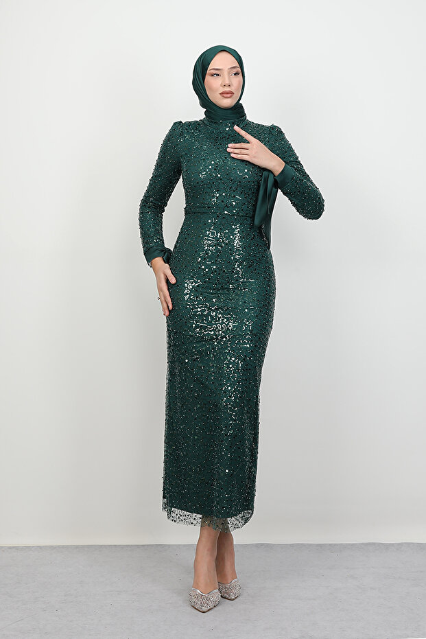 Sena Pullu Elbise Zümrüt - 4