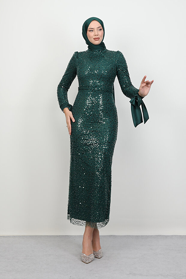 Sena Pullu Elbise Zümrüt - 2