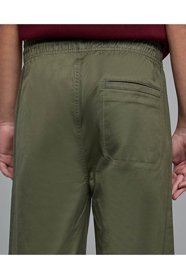 Solid Woven Pants With Drawstring Waist - 6