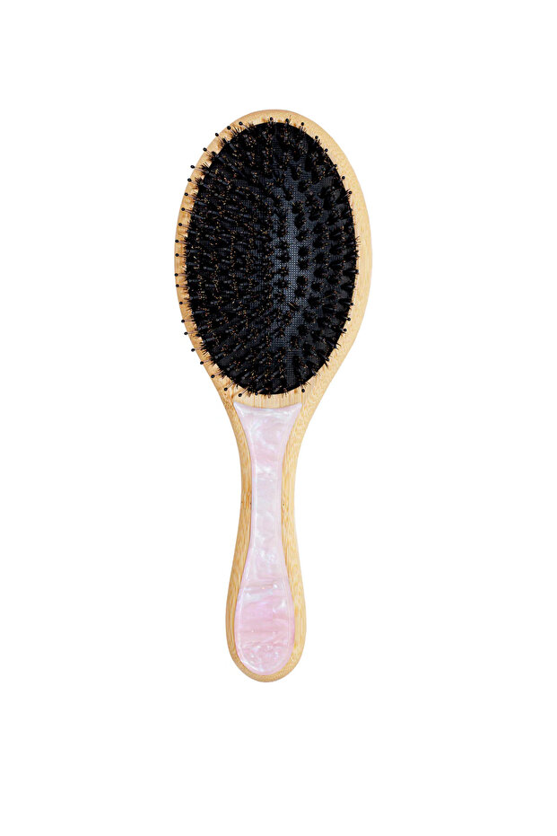 Kadın Doğal Bambu & Asetat Saç Tarağı - 4
