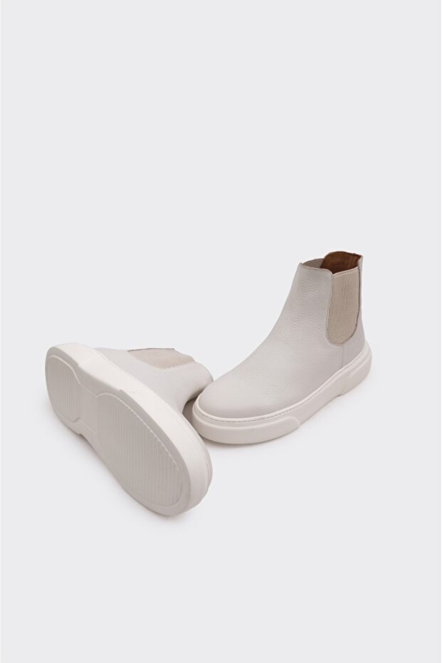 Hakiki Deri Bileği Lastikli Kadın Bot - 4