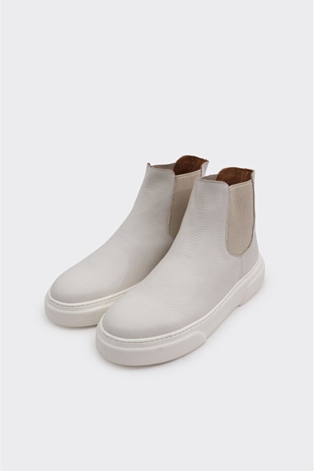 Hakiki Deri Bileği Lastikli Kadın Bot - 2