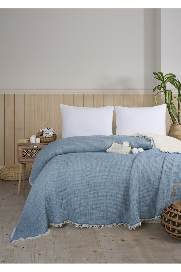 Soft Pike 8-Layer Padded Double Muslin Bedspread (230X240)