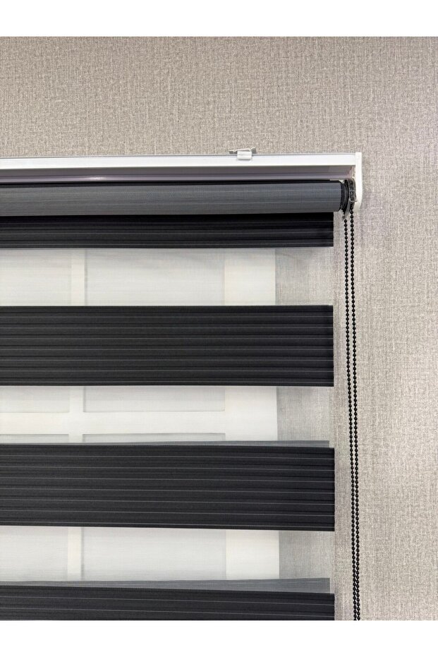 Zebra Perde Siyah Renk Pliseli Dilimsiz - 4