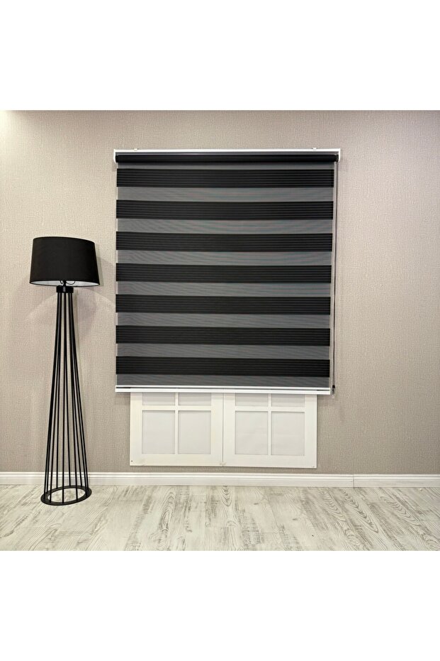Zebra Perde Siyah Renk Pliseli Dilimsiz - 2