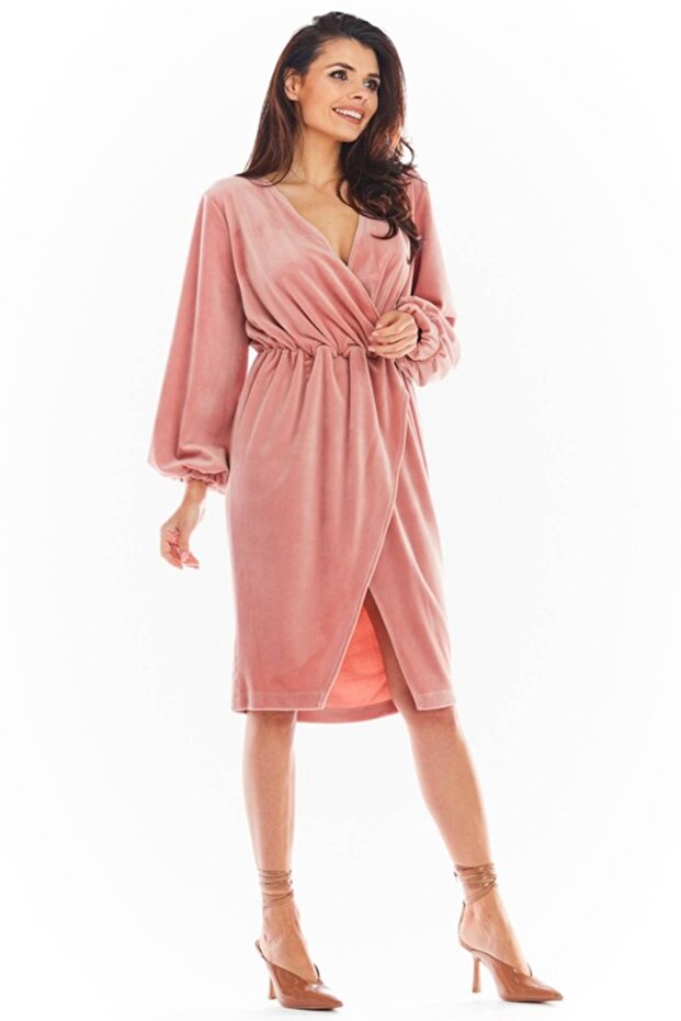 - Rochie A406 - Roz - 2