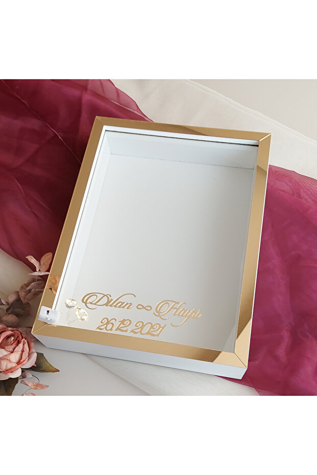 إطار صور LED بتصميم عميق على شكل صندوق ورد مقاس 30×40 سم! إطار المرآة!