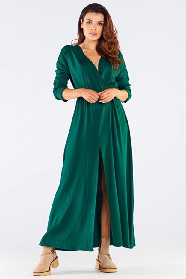 Rochie, Elastan, Verde, S - 2