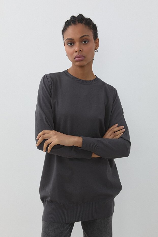 Basic Triko Tunik Füme - 3