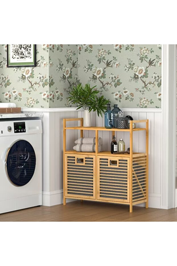 BAMBU 2Lİ ÇAMAŞIR SEPETİ - 1