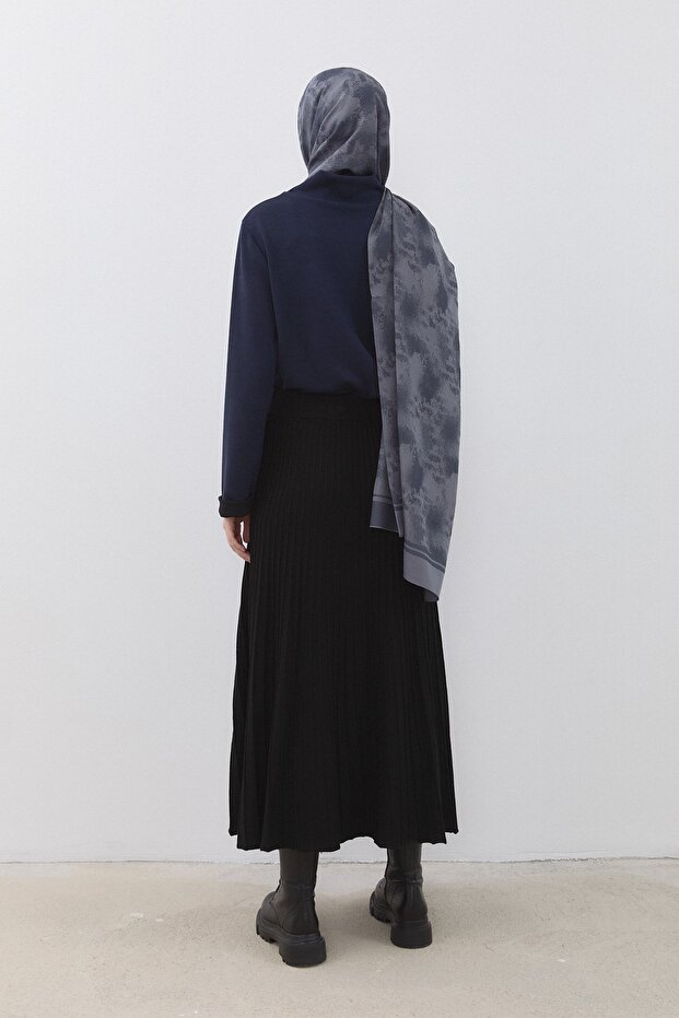 Piliseli Triko Etek Siyah - 4