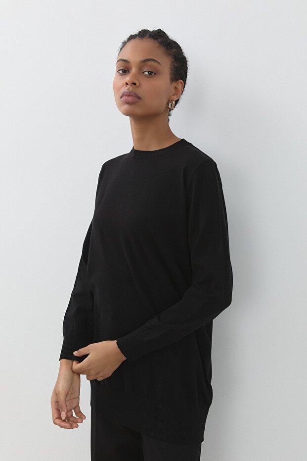 Basic Triko Tunik Siyah - 2