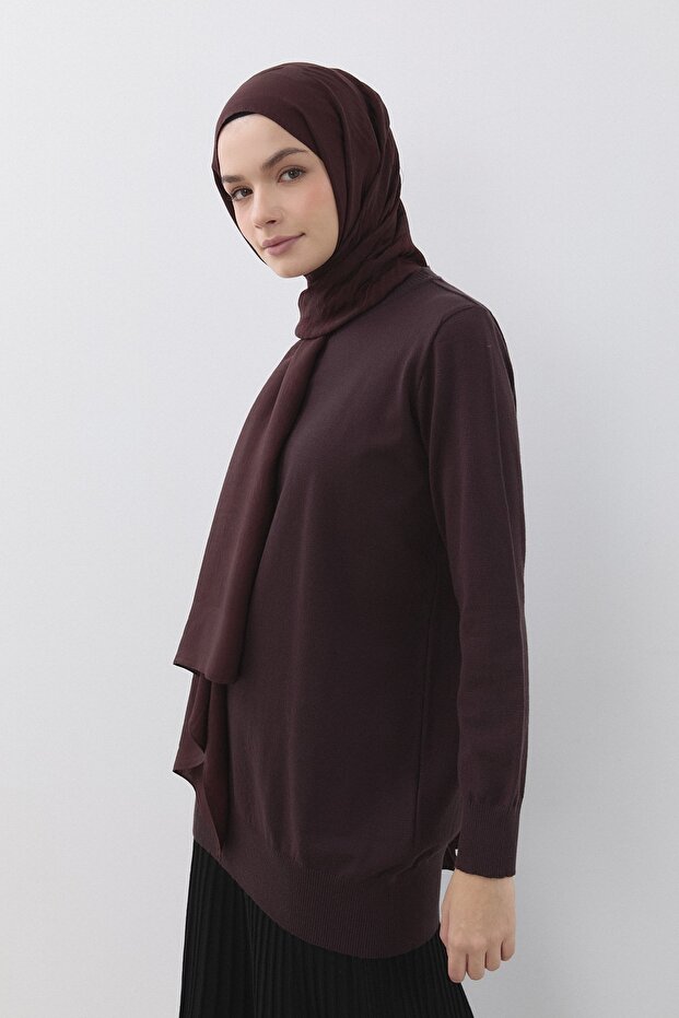 Basic Triko Tunik Kahve - 4