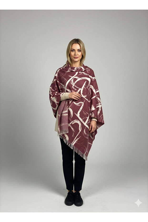 Patterned Acrylic Wool Shawl 70 x 200 Cm