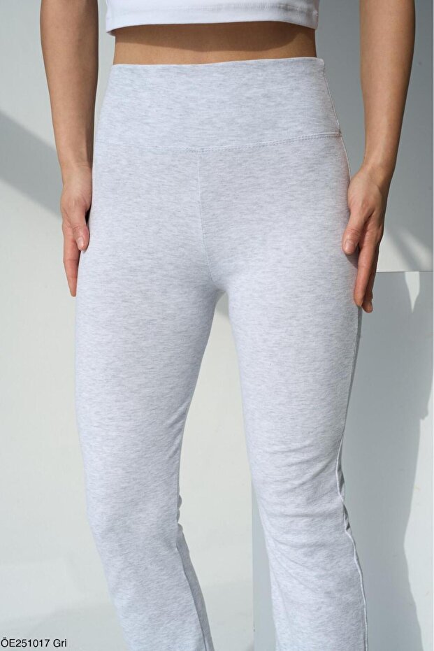 Cotton Flared Leggings High Waist
