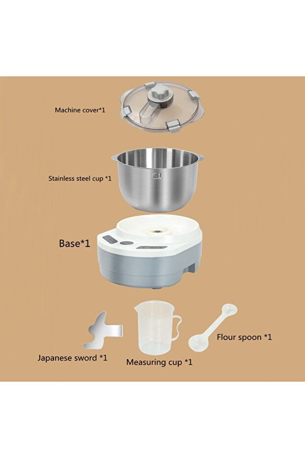مجموعة خلاط عجين مع وظيفة تخمير، سعة كبيرة 7 لتر - 5