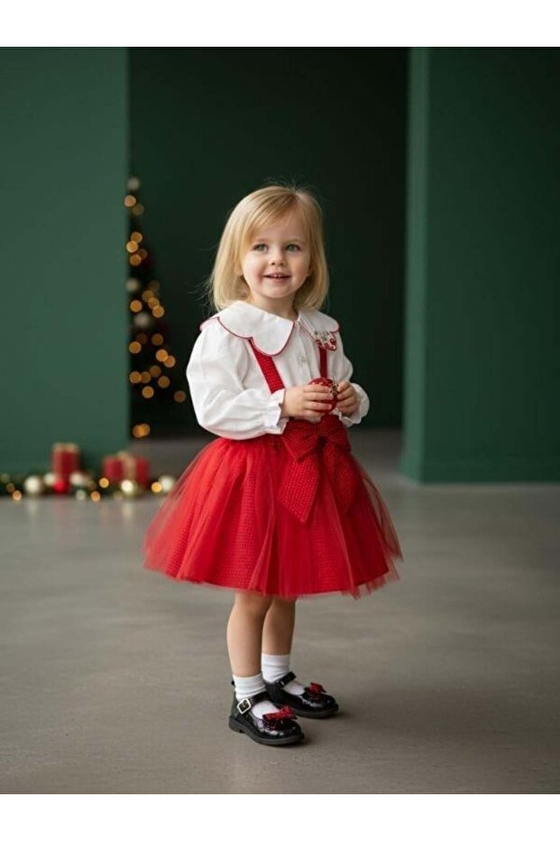 Girl's Shirt and Salopet Two-Piece Set